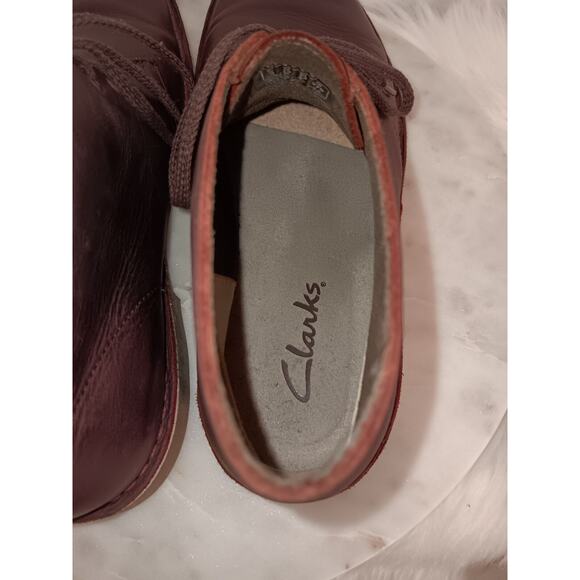 Clarks Bushacre Men\'s Size 10 Desert Boots Leather Burgundy 15522 main image 5